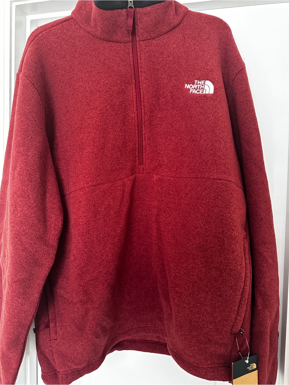 The North Face Men's Red Half-Zip Fleece Pullover